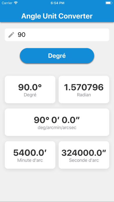 Screenshot #1 pour Convertisseur d'angle