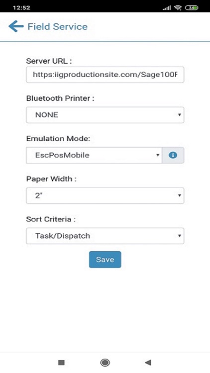 Sage100 2019.1 Field Service