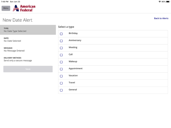 American Federal Bank iPad screenshot 4 - Finance app