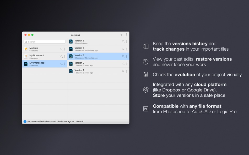 Versions • Versioning Control - 1.7.5 - (macOS)