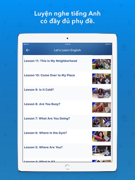 Hoc Tieng Anh & Luyen Nghe iPad screenshot 5 - Education app
