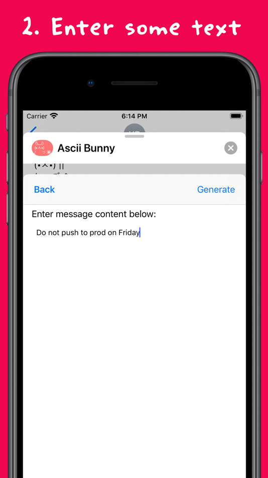 #2. Ascii Bunny Generator (iOS) By: Shunzhe Ma