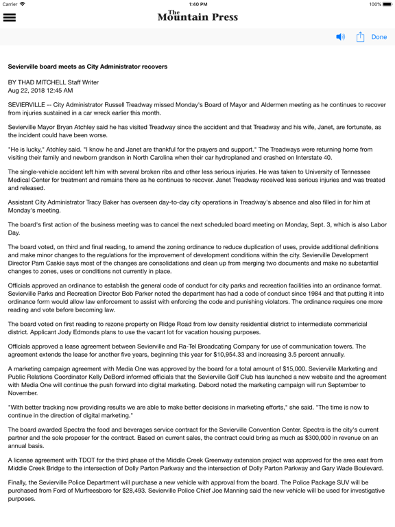 The Mountain Press iPad screenshot 4 - News app