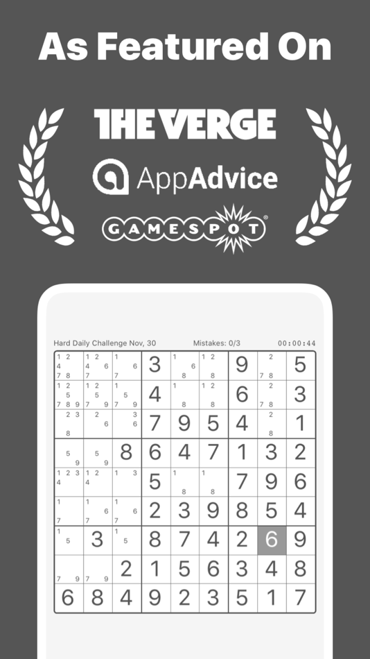 #1. Sudoku (iOS) 由: xNeat.com