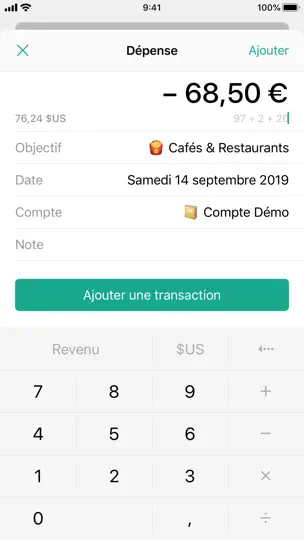 Capture d'écran de CashSync sur iPhone 3