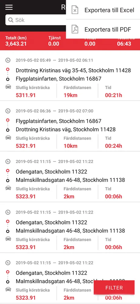 MiniFinder Körjournal