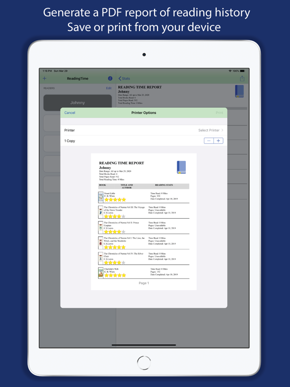 Reading Time - Family Tracker iPad screenshot 8 - Education app