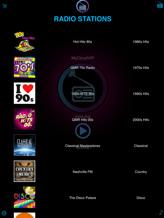 MyCloudVIP Radio iPad screenshot 2 - Music app