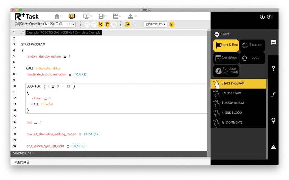 #2. R+Task3.0 (macOS) 由: ROBOTIS CO., LTD.