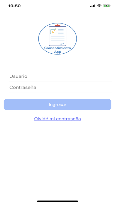 Consentimiento app screenshot