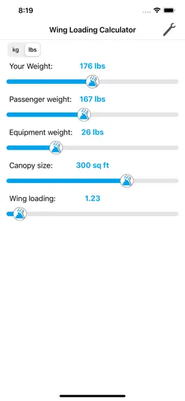 Game screenshot Fancy Wingloading Calculator hack