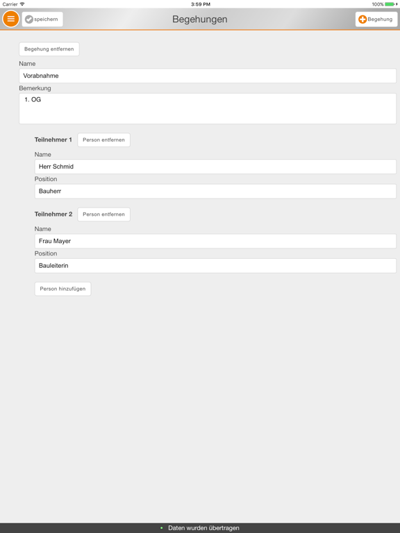 Bau-Tagebuch iPad screenshot