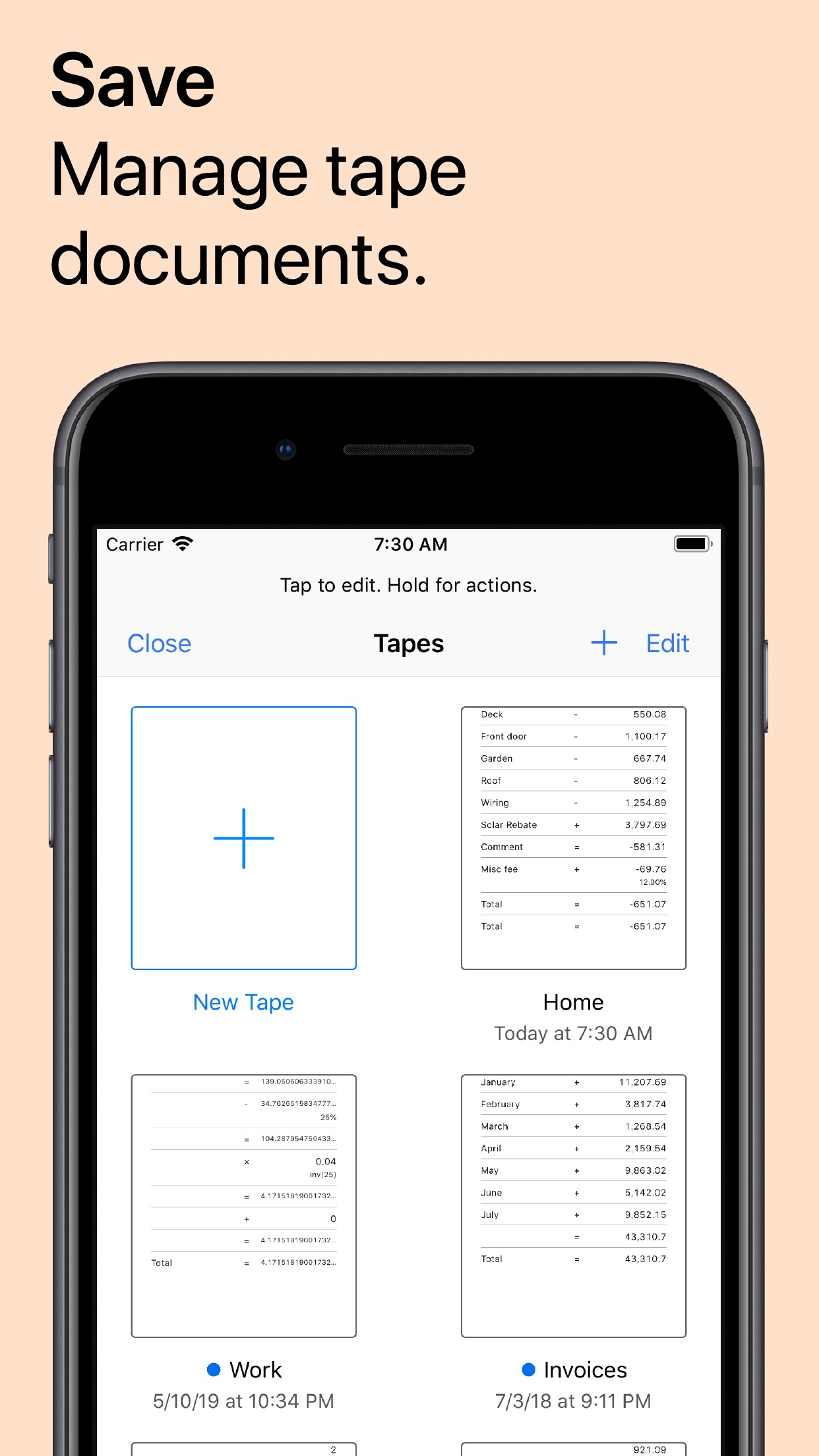 Screenshot do app Digits Tape Calculator