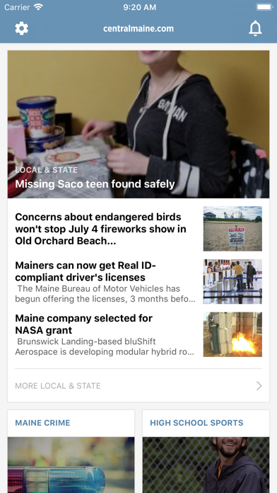 Central Maine Headlines Screenshot