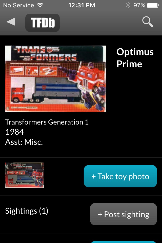 TFDB Transformers fan database screenshot 2