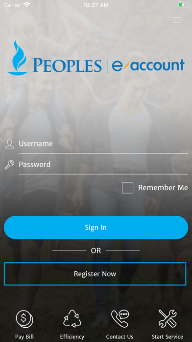Peoples e-Account Screenshot