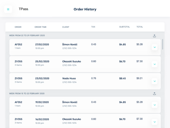 TPass For Merchant iPad screenshot 1 - Food & Drink app