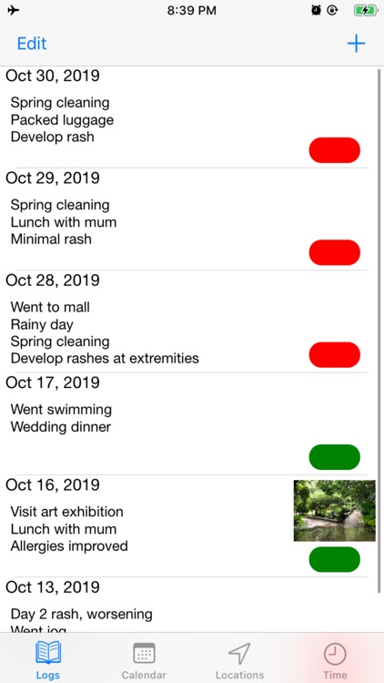 Allergy Log Book