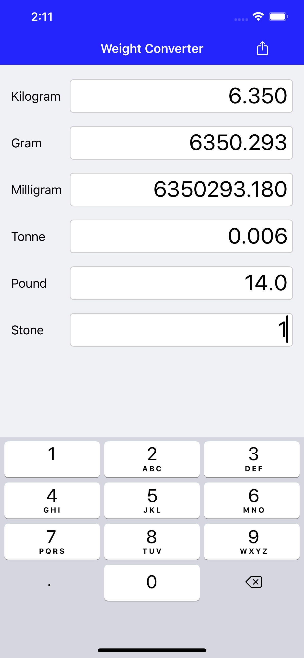 Weight Converter St, Lb, Kg, G