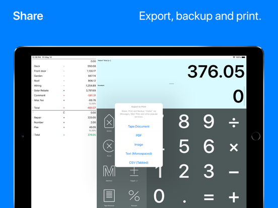 Digits Tape Calculator iPad screenshot 5 - Utilities app