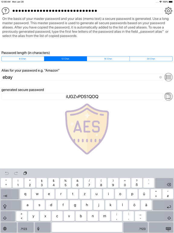 Password generator.# screenshot 2