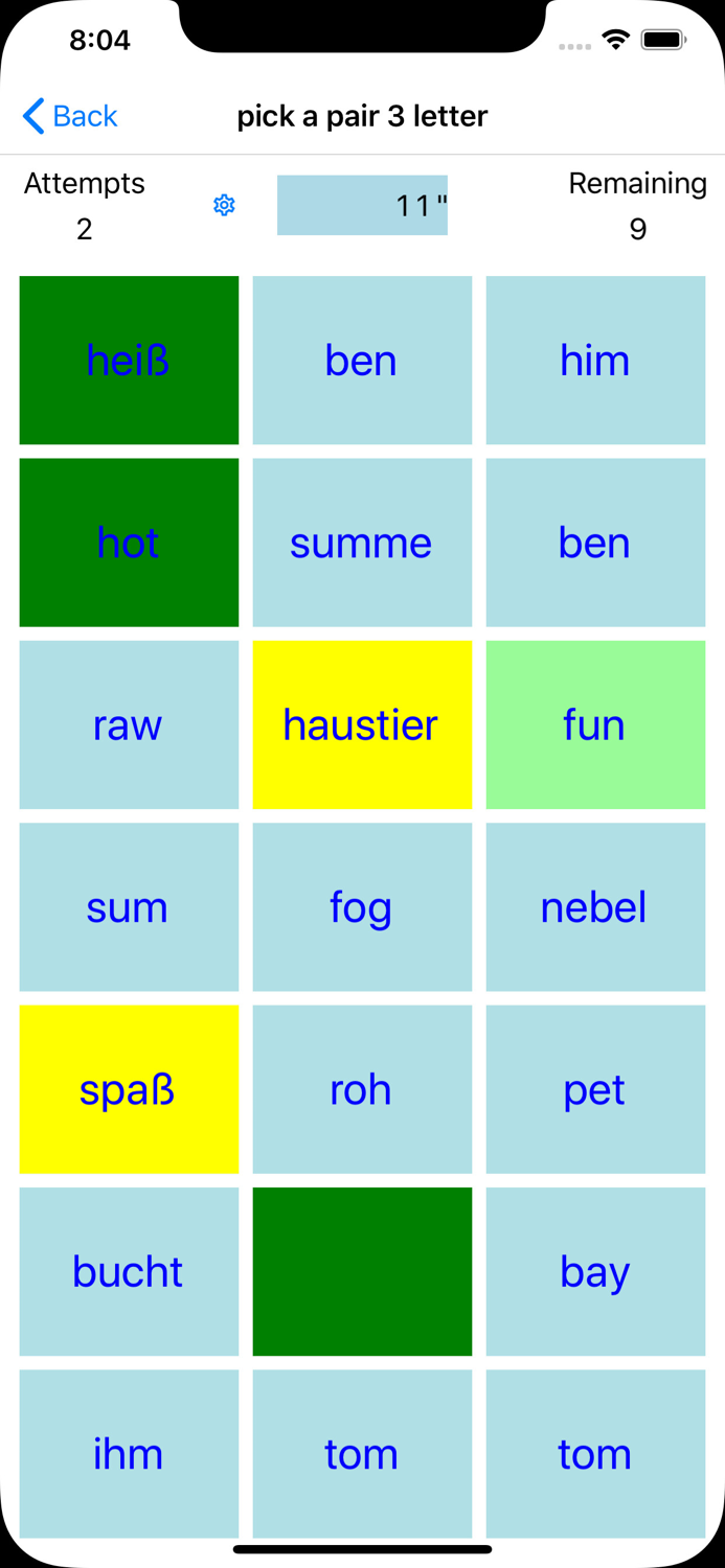 PickAPair German - English