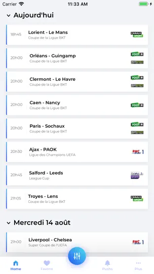Capture d'écran de Programme Foot sur iPhone 1