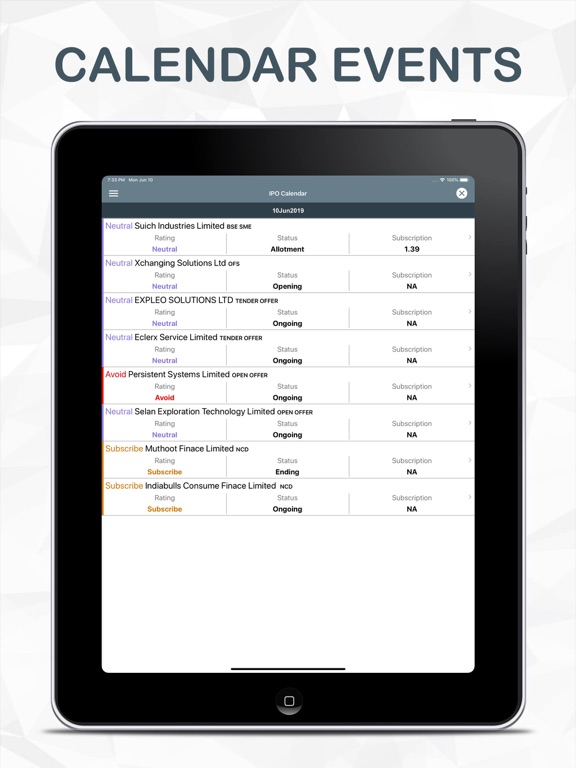 IPO Guide News Alerts India iPad screenshot 5 - Finance app