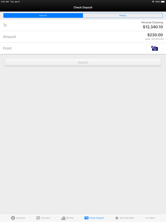 First Piedmont Mobile Banking iPad screenshot 7 - Finance app