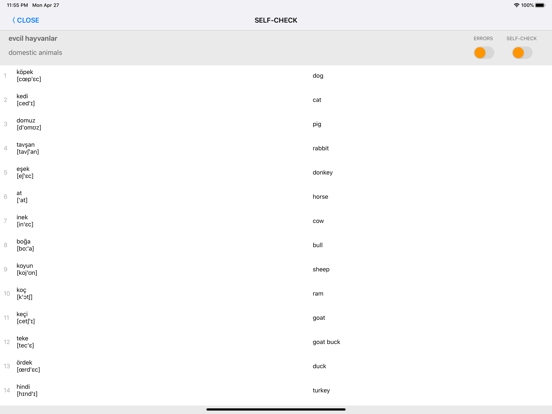Learn Turkish words with ST iPad screenshot 7 - Education app