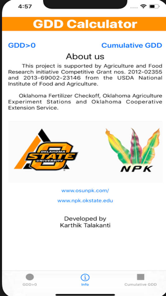 #1. Growing Degree Days Calculator (iOS) 由: Oklahoma State University