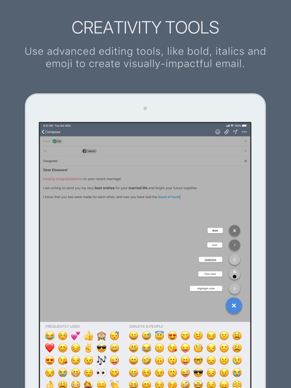 SRT Email iPad screenshot