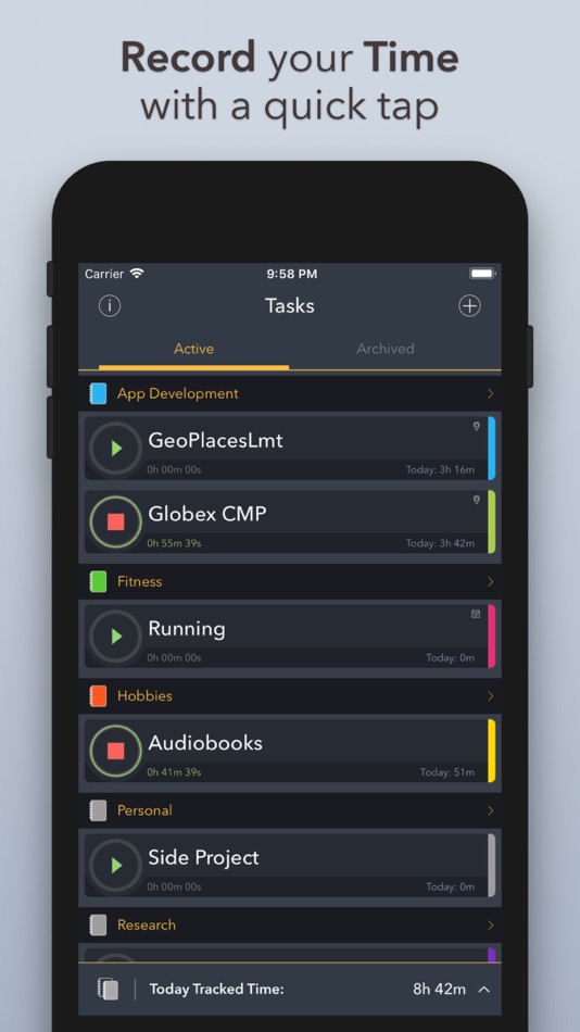 #1. Timelogger: Time Tracking (iOS) 由: Filipe Martins