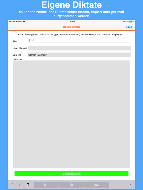 Diktat Trainer iPad screenshot 7 - Education app