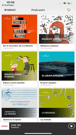 Captura de pantalla de Radiolé en iPhone 7