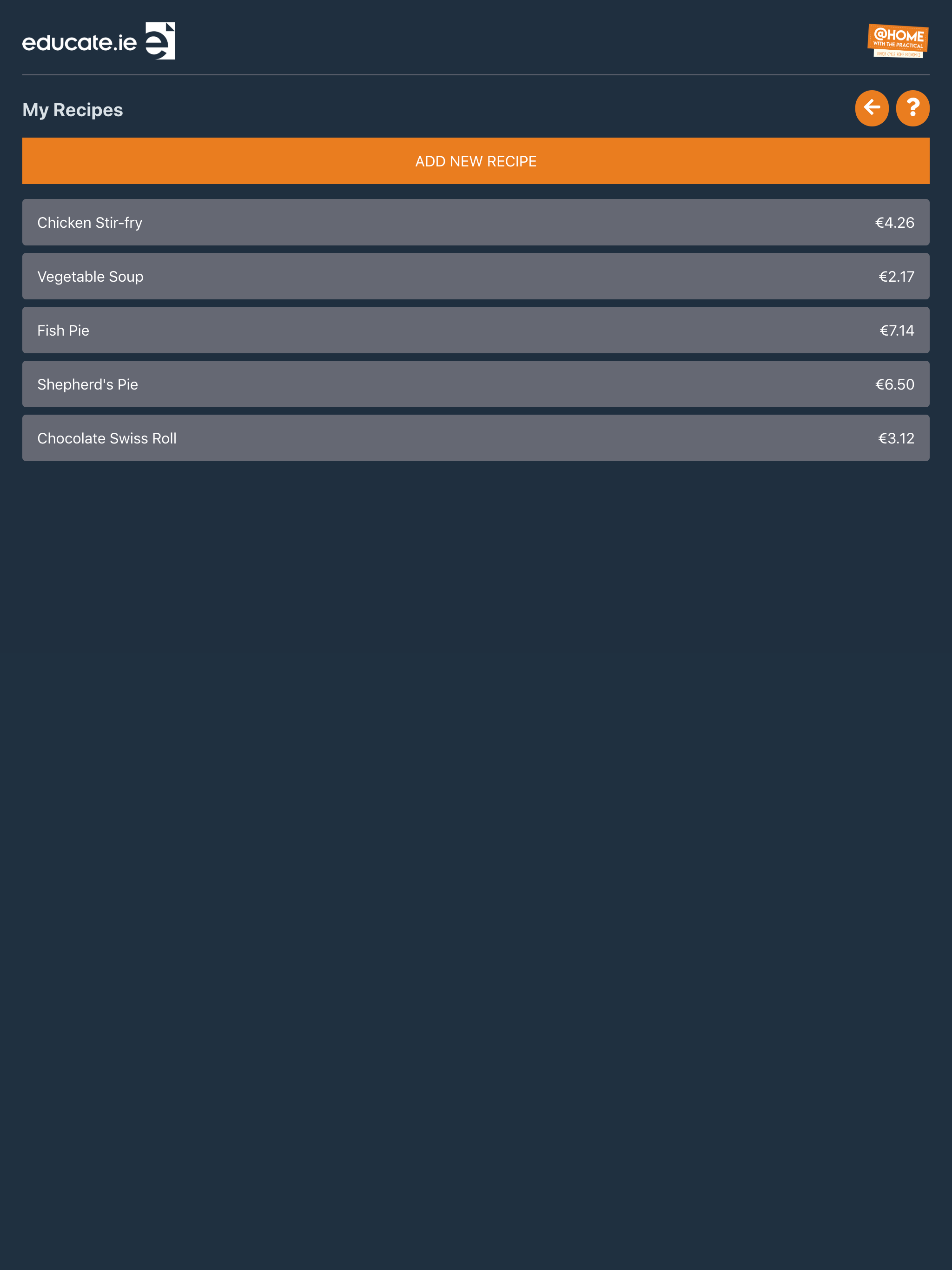 @HOME Costings screenshot 5