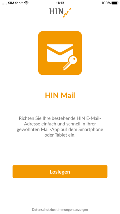 Screenshot #1 pour HIN Mail Setup