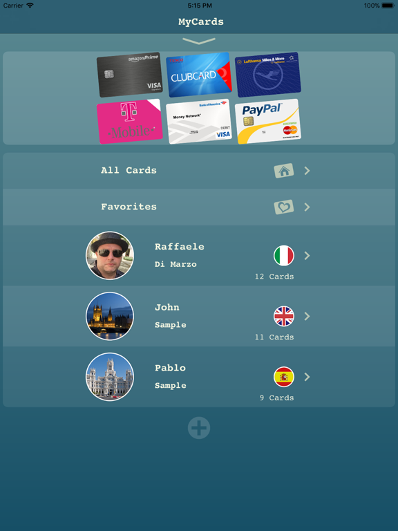 My Cards - Wallet iPad screenshot 1 - Shopping app