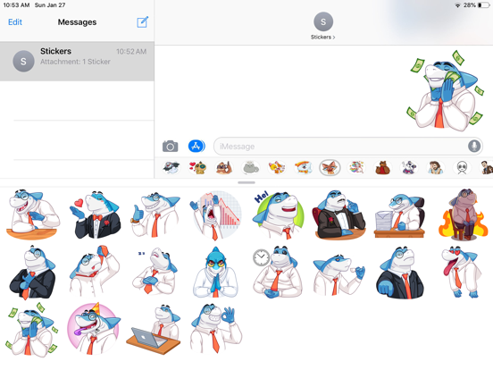Screenshot #4 pour Shark Boss Emoji Stickers