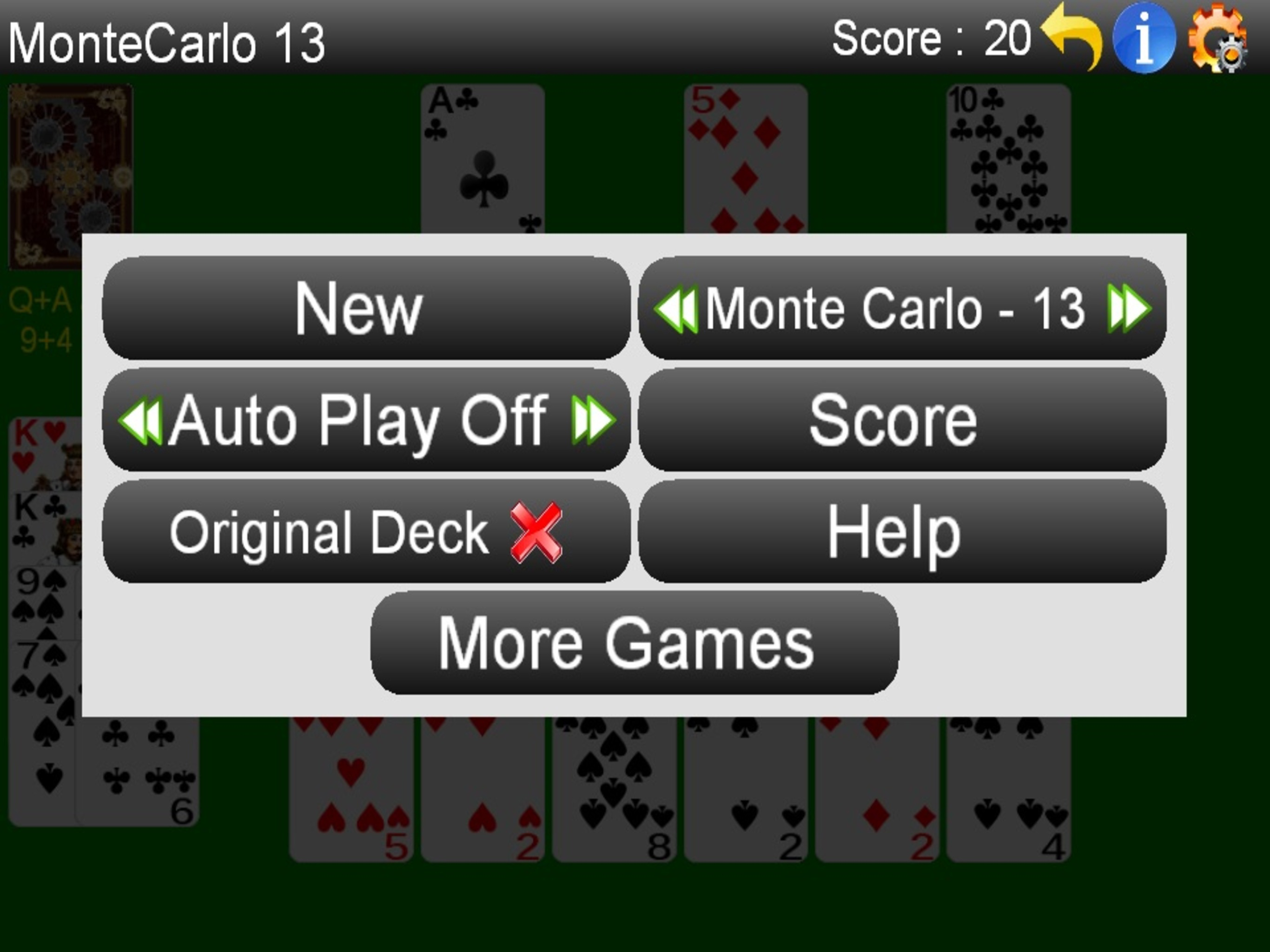 Monte Carlo Solitaire -- Lite screenshot 6