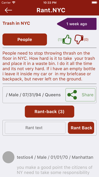 RANT NYC screenshot 3
