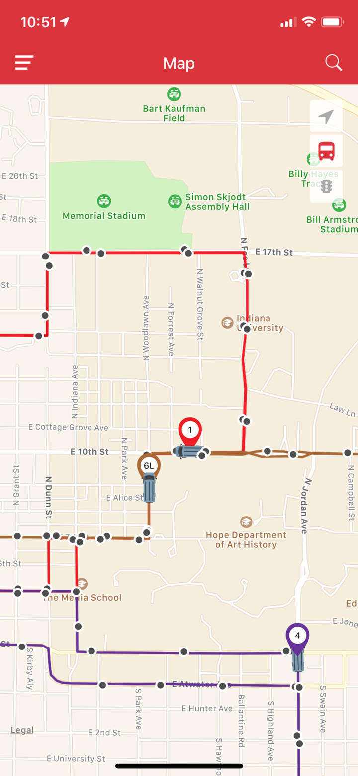 DoubleMap Bus Tracker screenshot 1