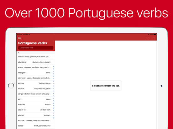 Portuguese Verb Conjugator iPad screenshot 6 - Education app