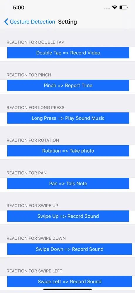 Auto Gesture Detection