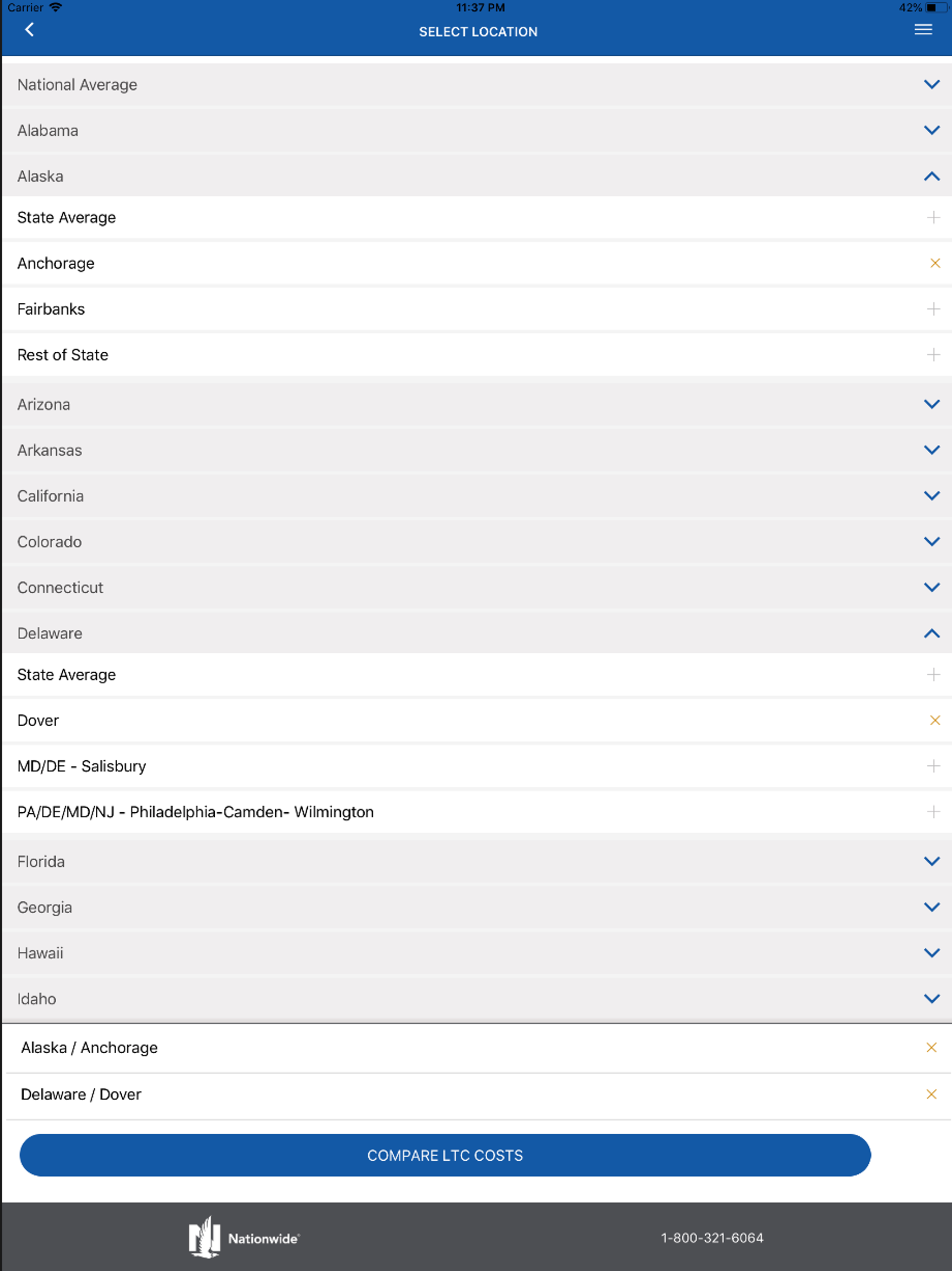 Nationwide LTC Cost Calculator screenshot 7
