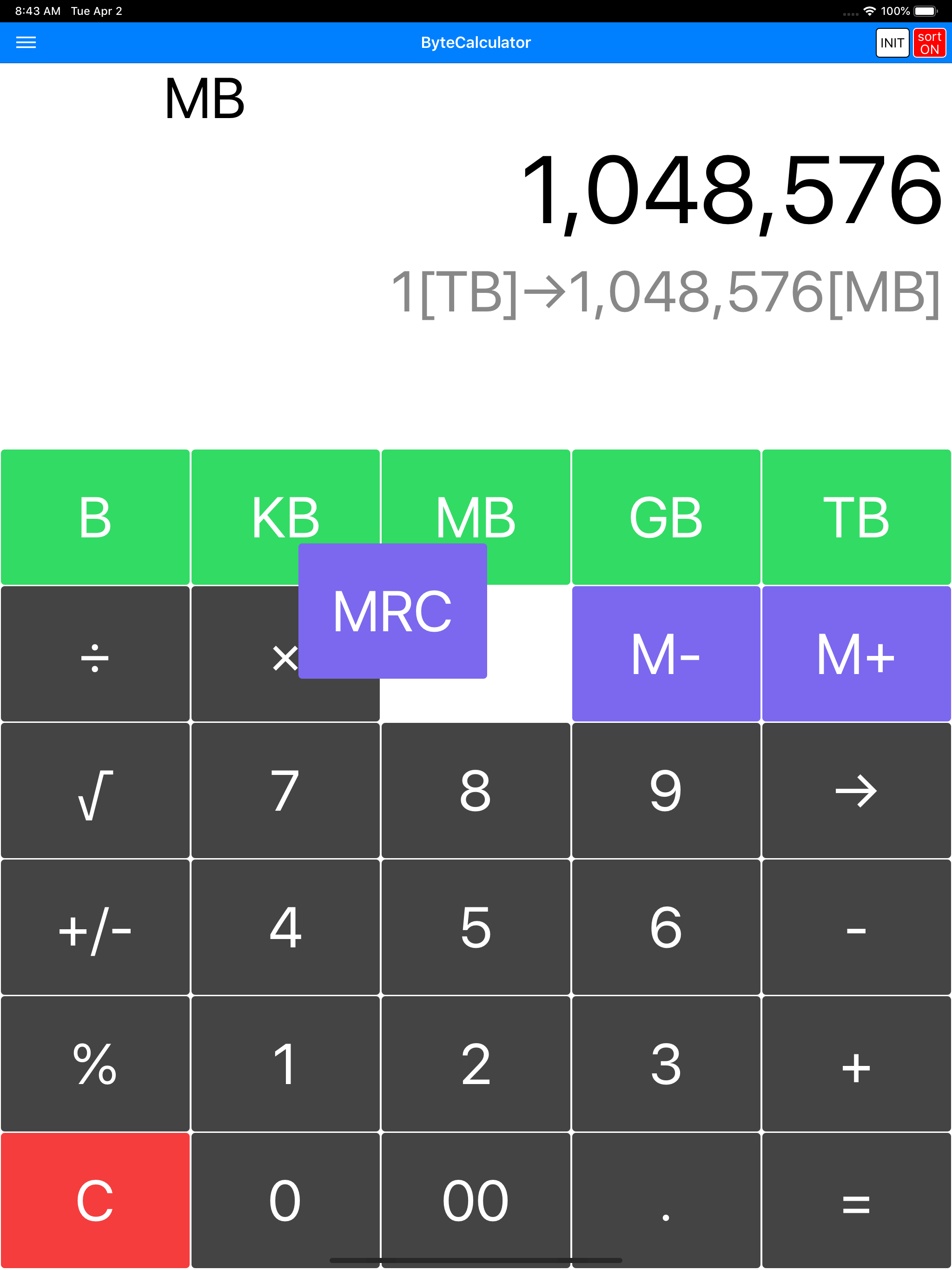 Byte Calculator -byte conv-