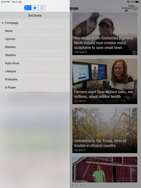 Agweek iPad screenshot 2 - News app