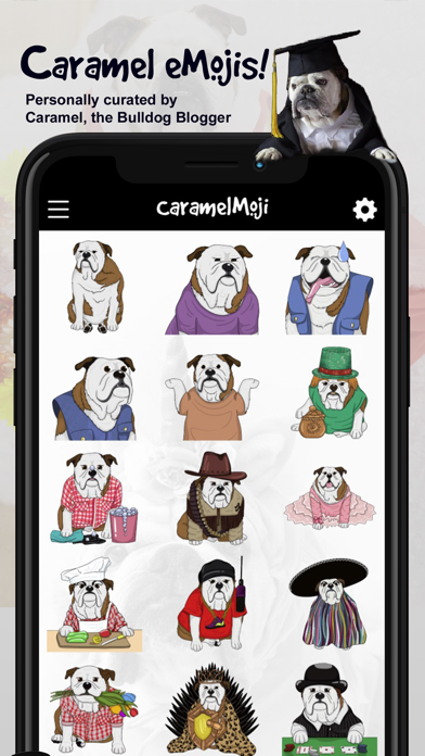 Screenshot #2 pour CaramelMoji - Bulldog Stickers