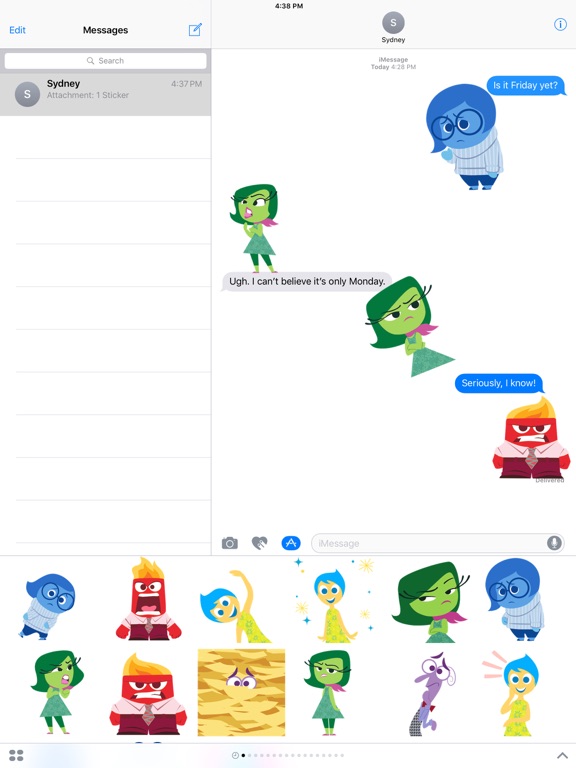 Disney Stickers: Inside Out iPad screenshot 5 - Stickers app
