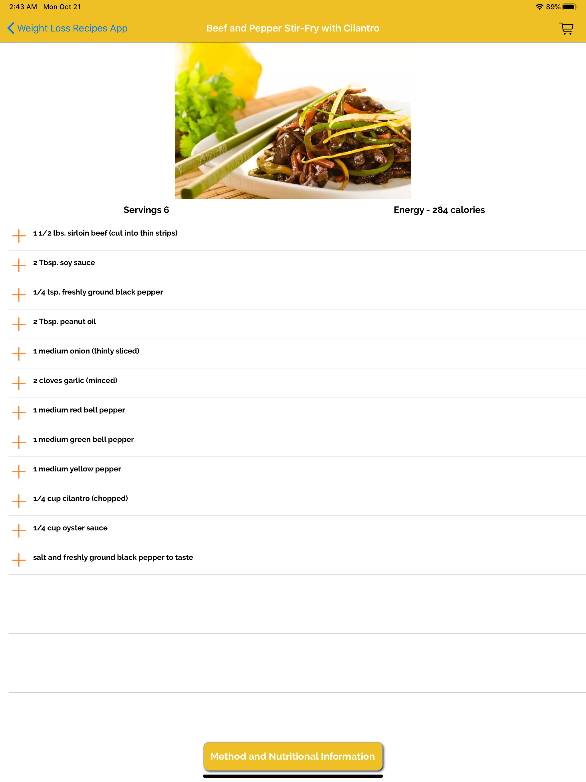 Weight Loose Recipe App